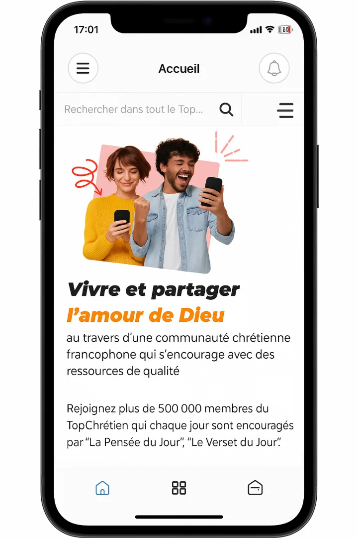 L'application TopChristian - Mobile App sur téléphone