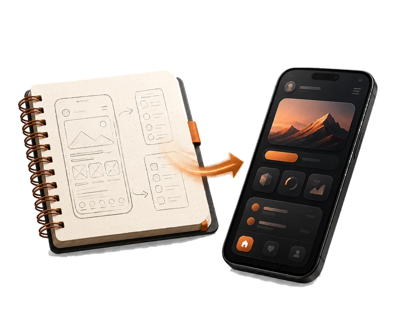 App sketches becoming a published application