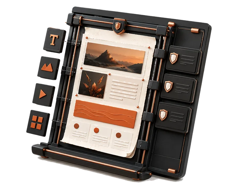 Editable and protected areas of a website