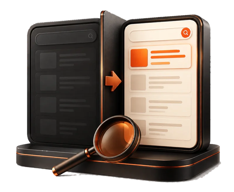A website's visibility improving in search results