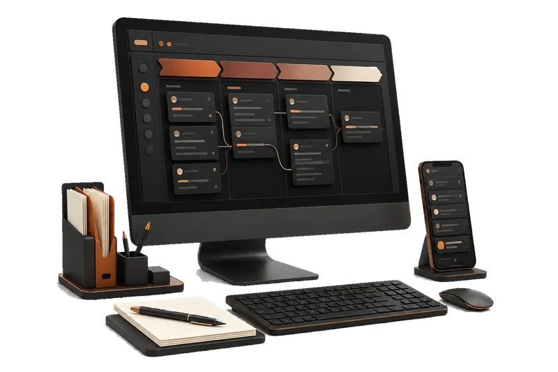A business tool on a computer, showing tracked cases