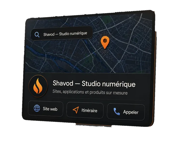 Aperçu d’une fiche de visibilité locale sur Google